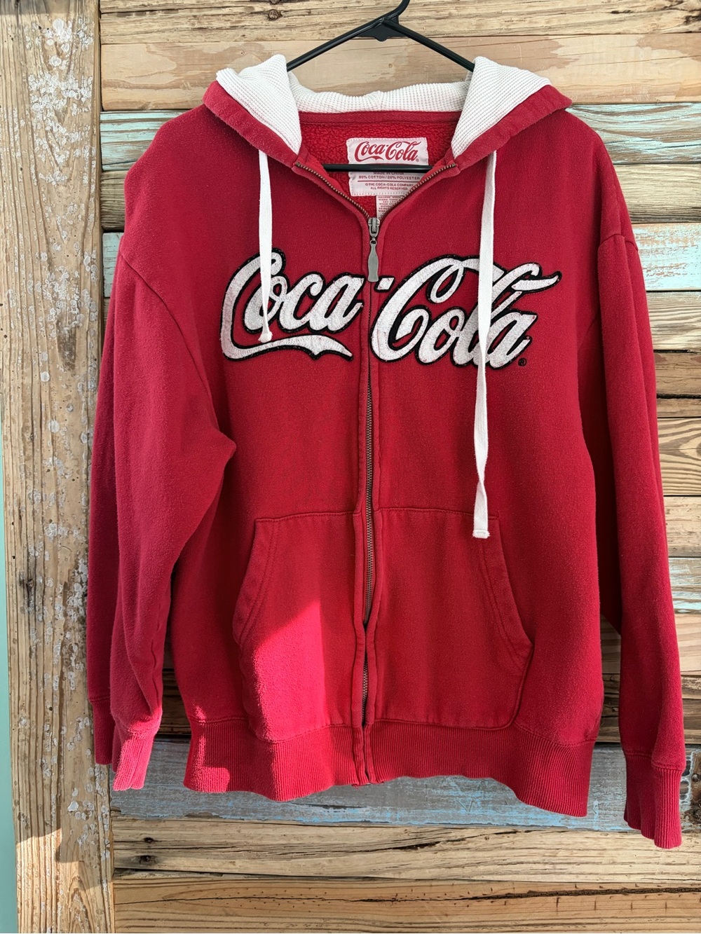 Coca-Cola Red Full Zip Hoodie Medium Disney Springs
